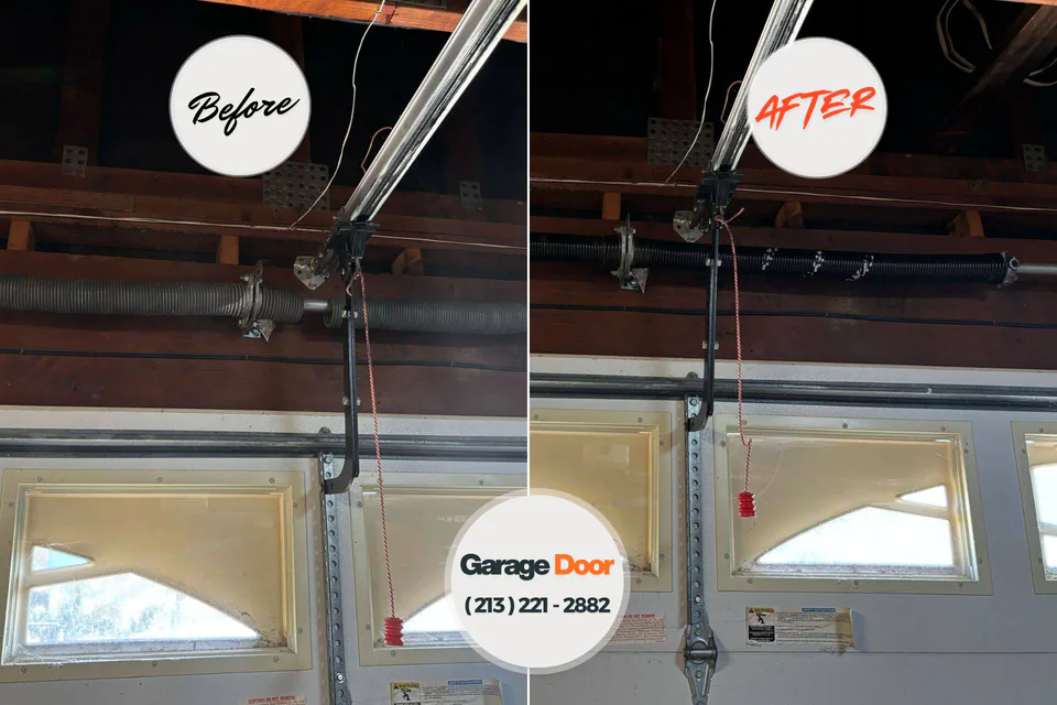 Before and after: garage door repair Hebron, MD